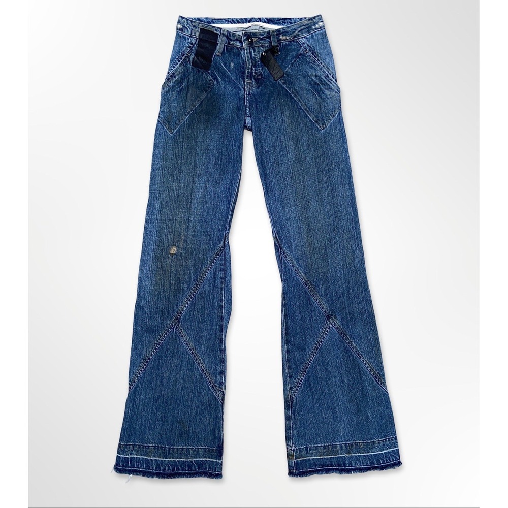 Vintage Rick Owens Fem Slab Spiral Jeans Early 00's ARCHIVE Size 25 Mud Stained